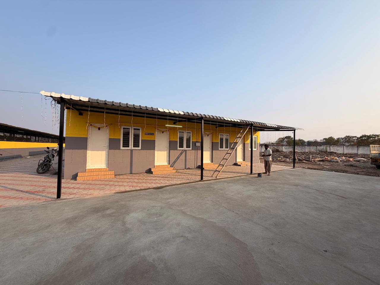 Residential quarters nearing completion, wide view